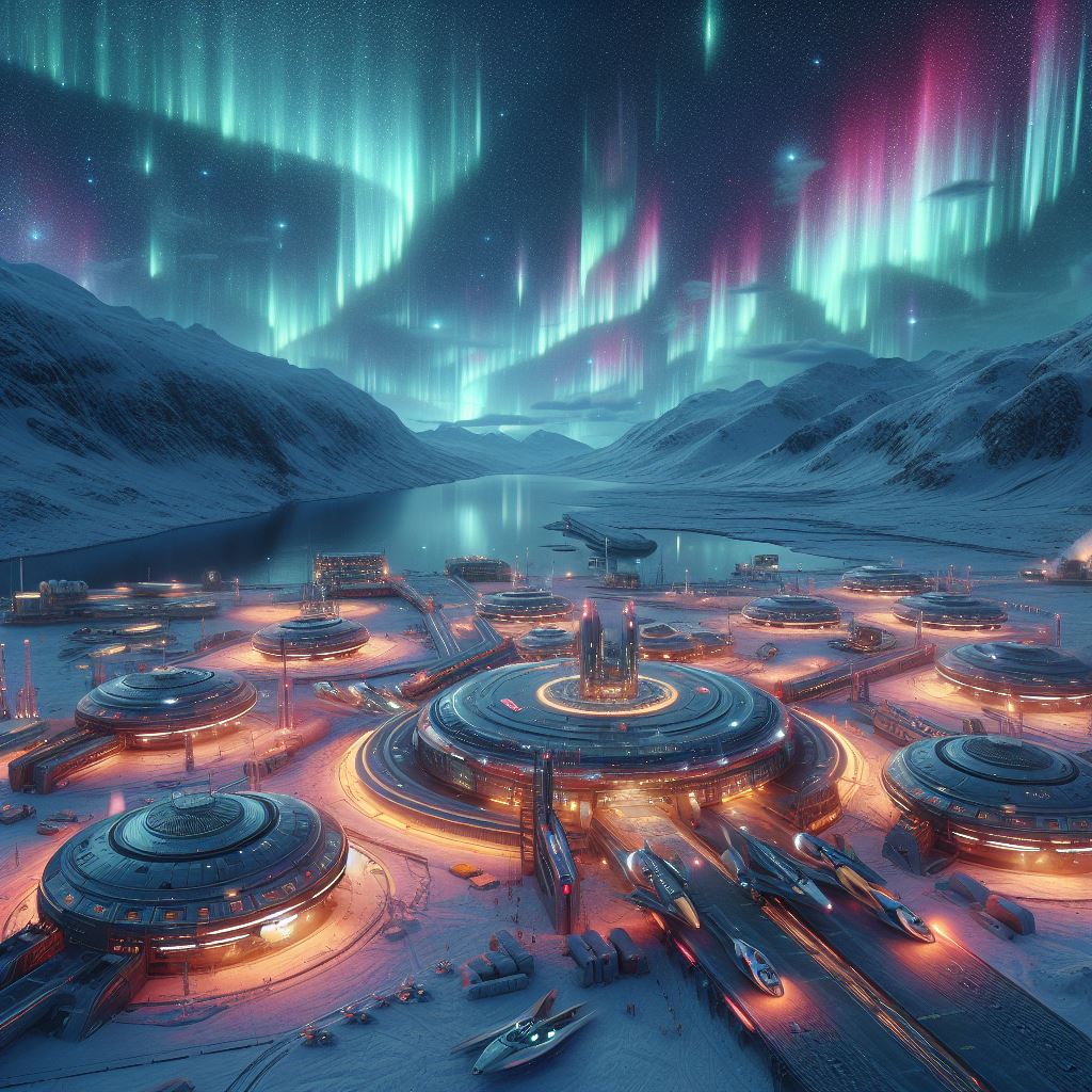 Fantasy vision of a spaceport in the north of Sweden