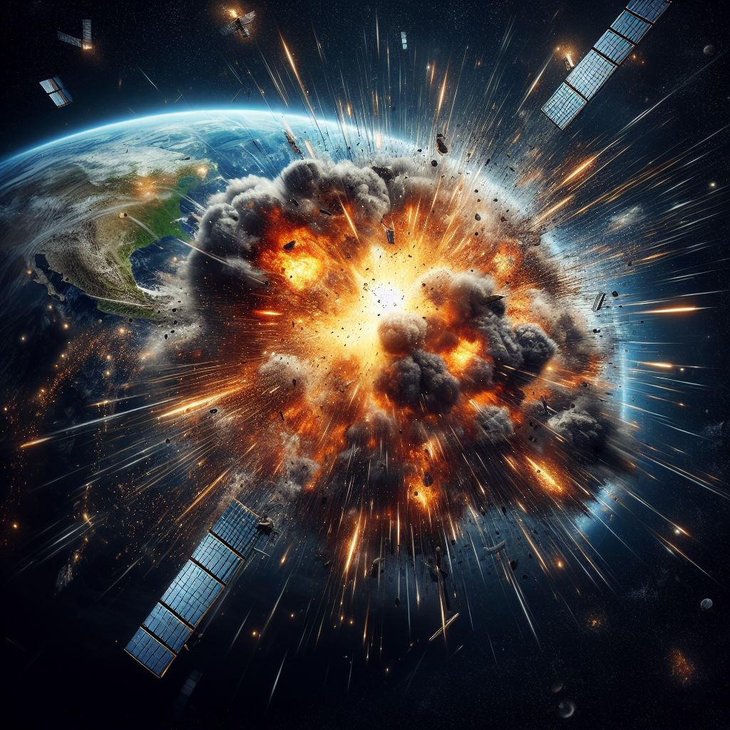 Blast in Earth orbit knocking out satellites
