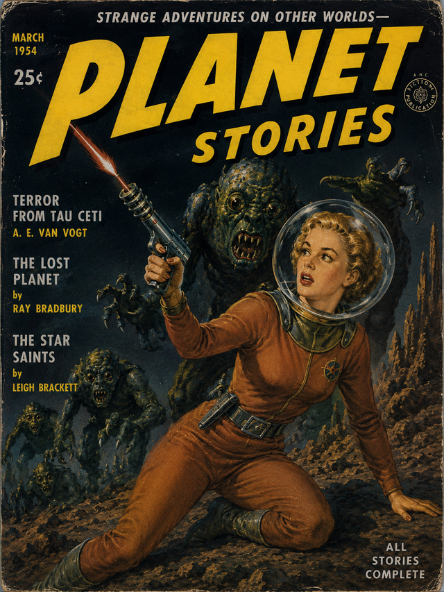 Fake classic 50s sci-fi magazine cover